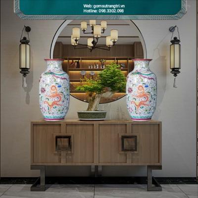 Bình Sứ họa tiết Long Phượng